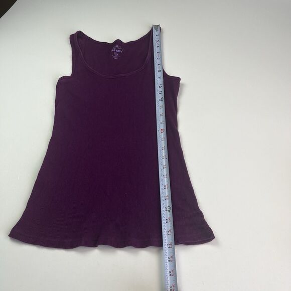 Vintage Old Navy Y2K Ribbed Knit Tank Top Sz M Purple Preppy Bias Stretch Grunge - Picture 7 of 9